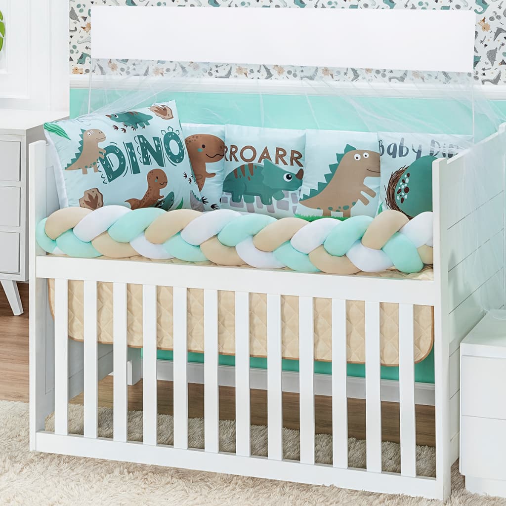 Kit Berço Protetor Safari Sublimado Estampado Americano E Nacional 10 Peças Estampado