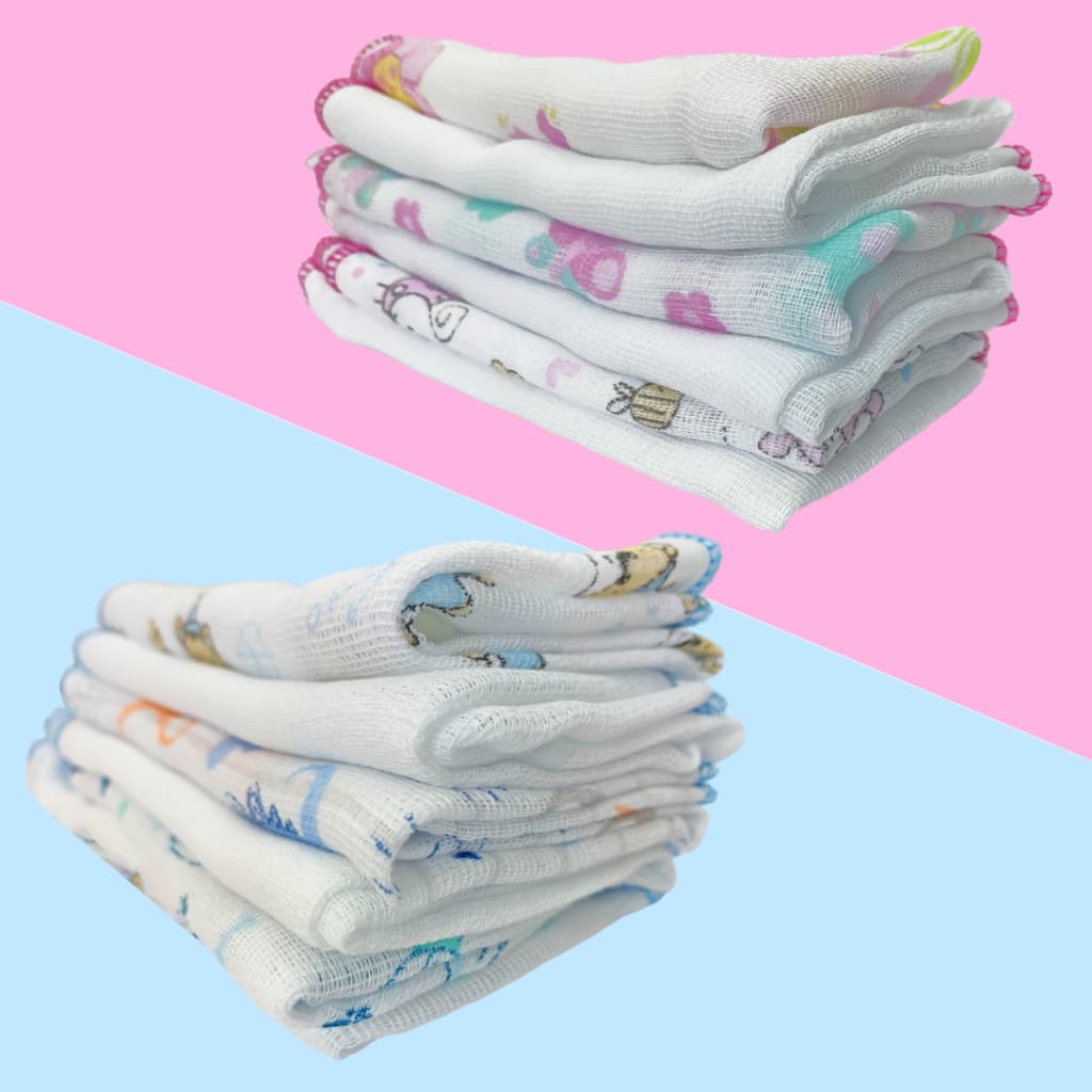 KIT 12 Peças Pano de Boca Fralda Toalhinha Com Overloque 100% algodão 30cm x 30cm em Promoção