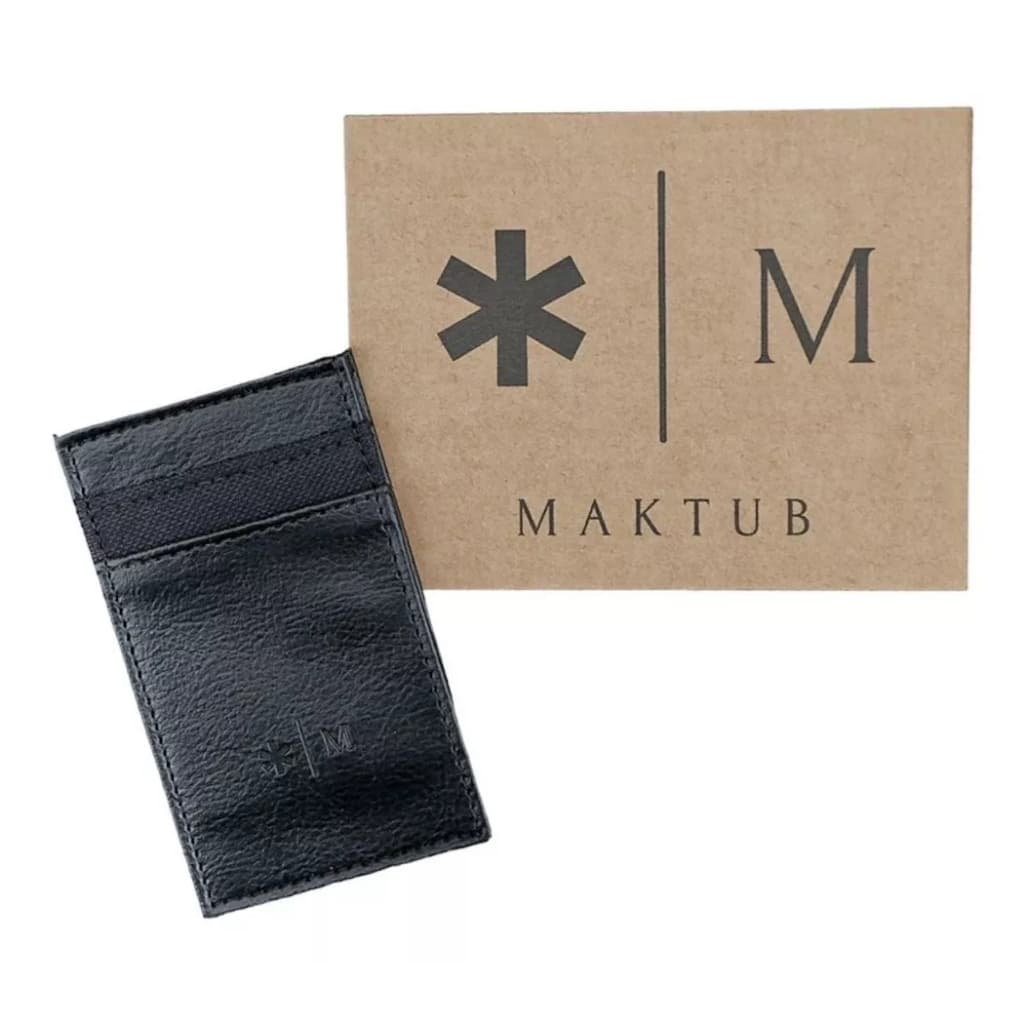Mini Porta-Cartão Slim Maktub Argentina Carteira Fininha All Black