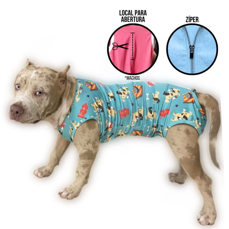 Roupa Pós Cirúrgica Para Cachorro - Cirurgia de Pet - Com proteção UV