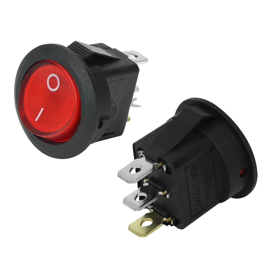 Chave Gangorra Redonda KCD1- 106 3 Terminais Com Neon