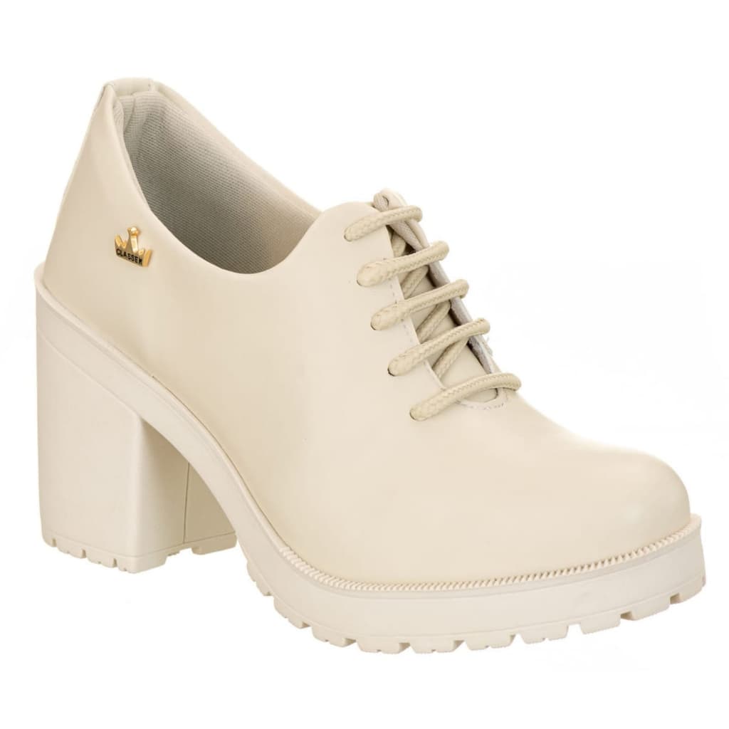 Sapato Feminino Oxford Amarrar Social Botinha Cano Baixo Salto Elegante e Confortável