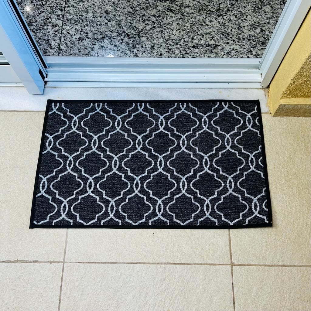 Tapete Para Porta de Banheiro Sala e Cozinha Jacquar Luxuoso Decoração Geometrico Com Antiderrapante