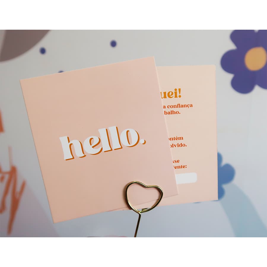 Cartão de Agradecimento Unboxing 8x9cm - Hello