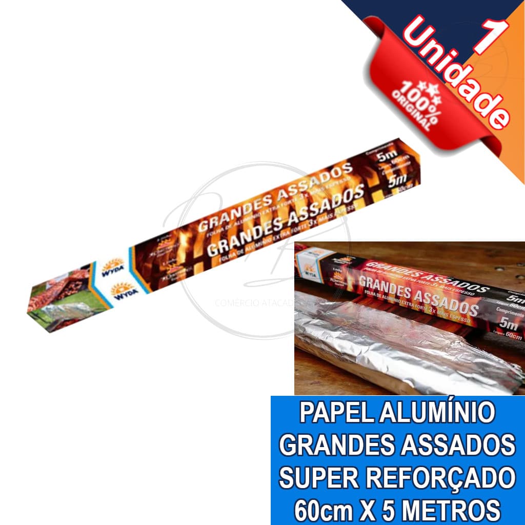 Papel Alumínio Grandes Assados  Extra Forte 60cmx5m - Wyda