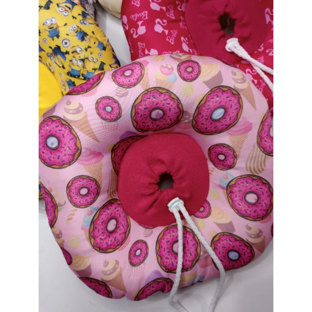 Colar Elizabetano Disco Gatos e Cães porte Pequeno Colar Rosquinha Cirúrgico Ajustável com cordão