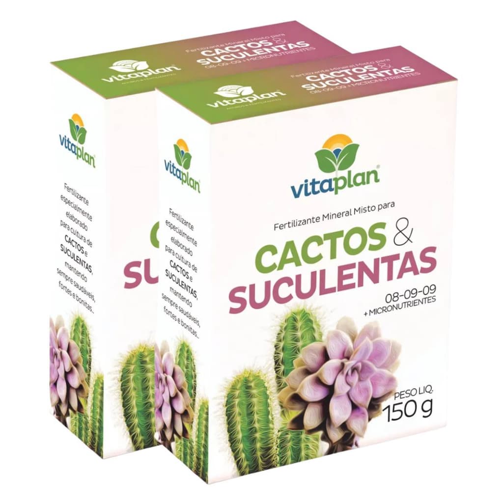2X Fertilizante Mineral Cactos e Suculentas (150g) VITAPLAN