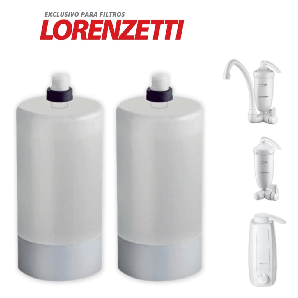 Kit 2 Refil Filtro Acqua Bella e Vitale Rv-01 Compatível Lorenzetti Hf-01 Carvão Ativado Água Limpa