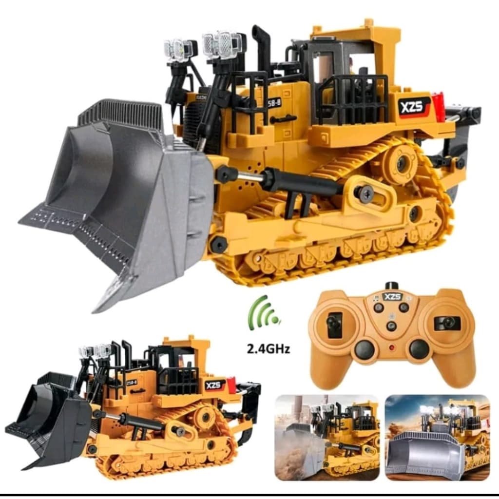 Mini Trator Com Controle Remoto Interativo Track-Type Tractor 1:24