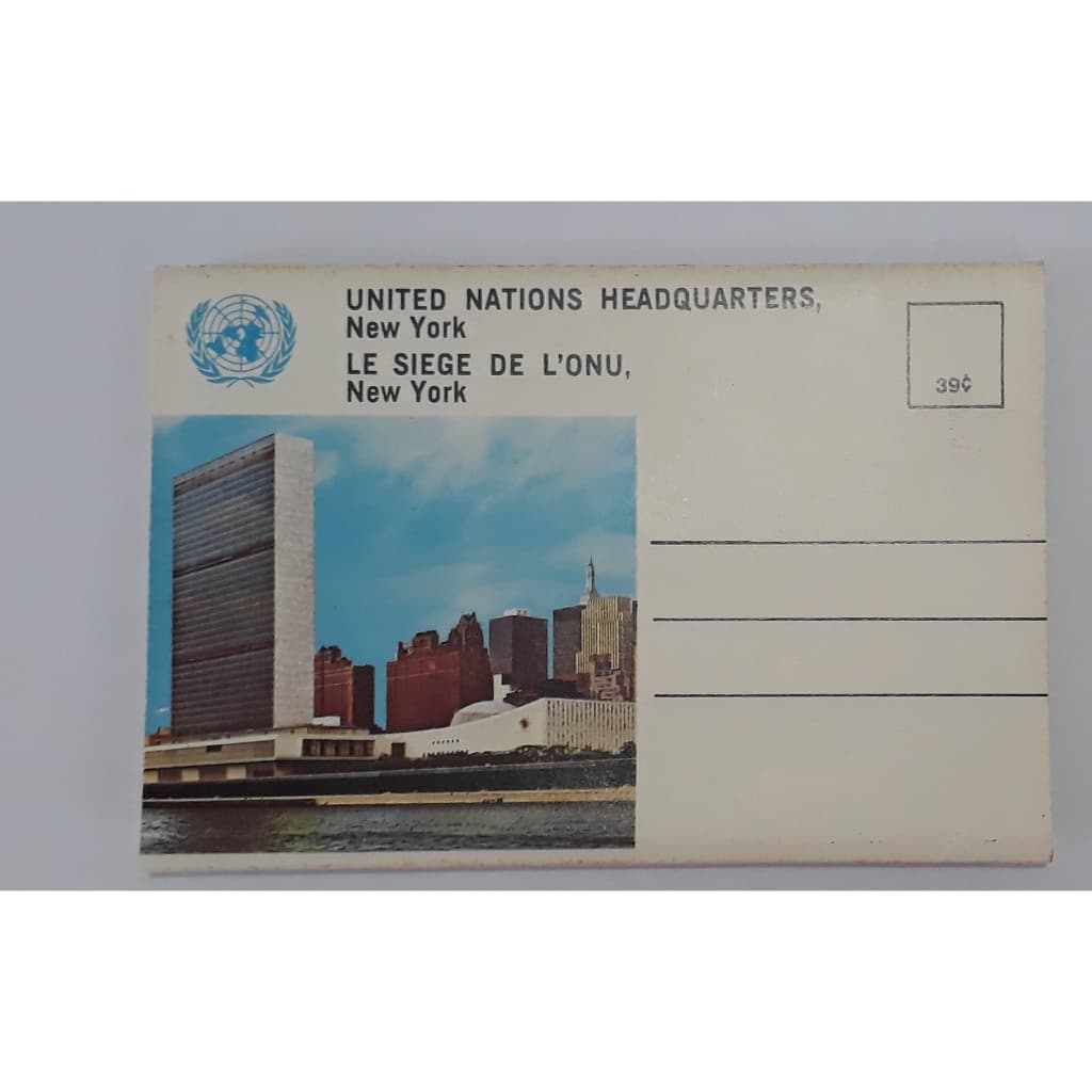Onu Cartão Postal Livreto Onu United Nations Headquarters
