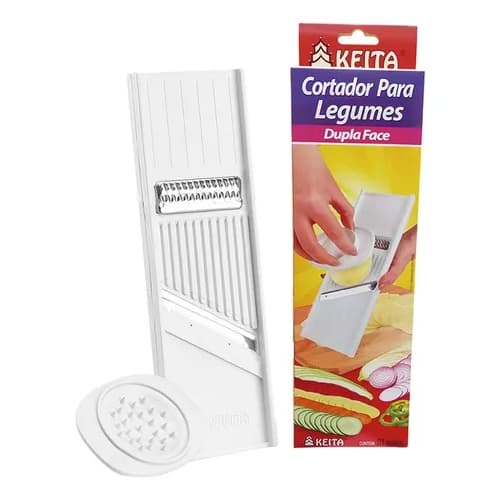 Cortador Fatiador ralador de legumes Frutas Queijo Keita Dupla Face Apoiador 25cm cozinha