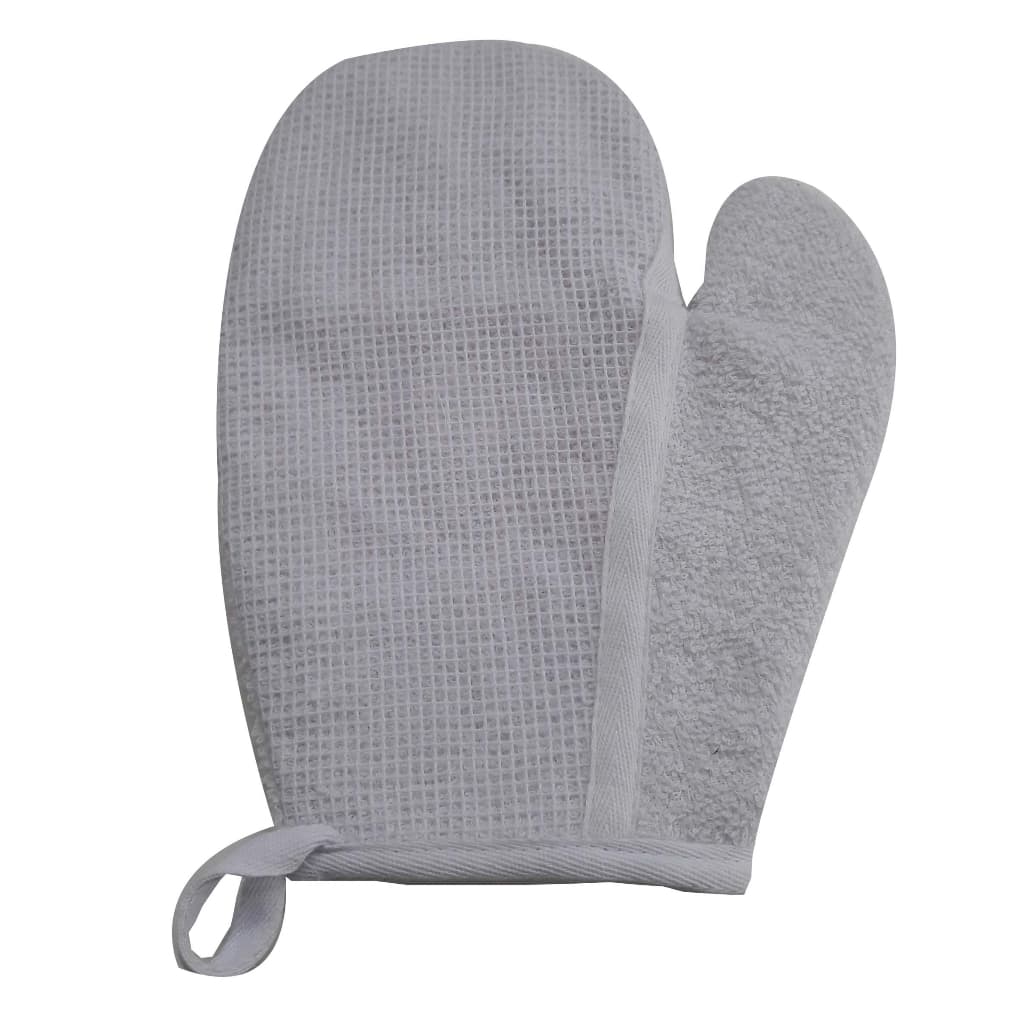 Bucha Esfoliante Para Banho Luva Atoalhada Com Tela Branca e Algodão Massagem Corporal