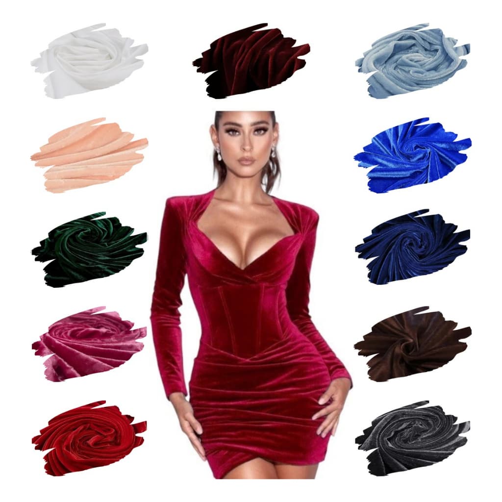 Tecido Malha Veludo Cristal Liso Varias Cores 1,00mtx1,50mts