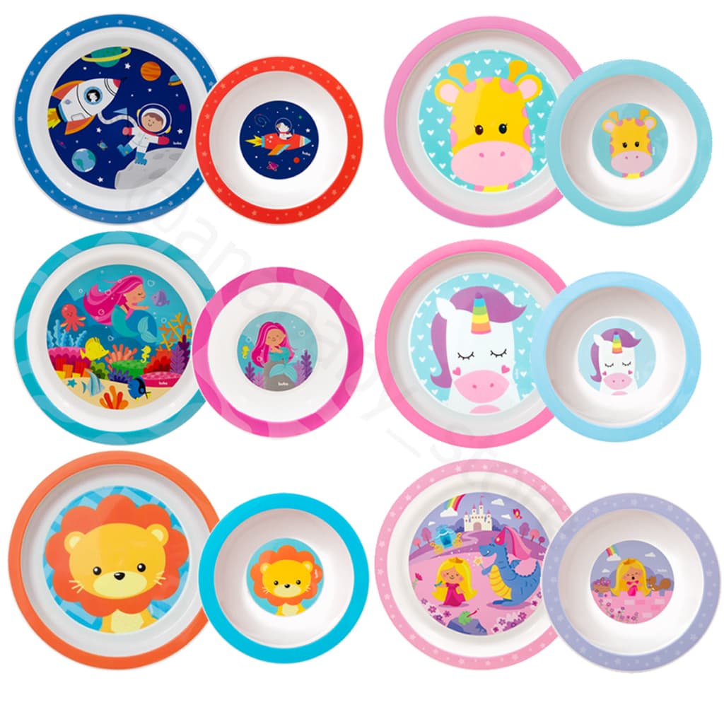 Kit Pratinho Fundo Bowl + Prato Raso Lançamento Buba Introdução alimentar leão buba unicornio