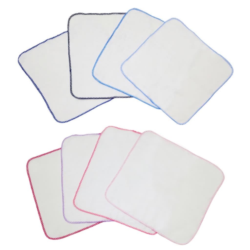 Kit 10 Fralda De Boca Quadriculada 33x33cm Com Crochê - Escolha de Cores