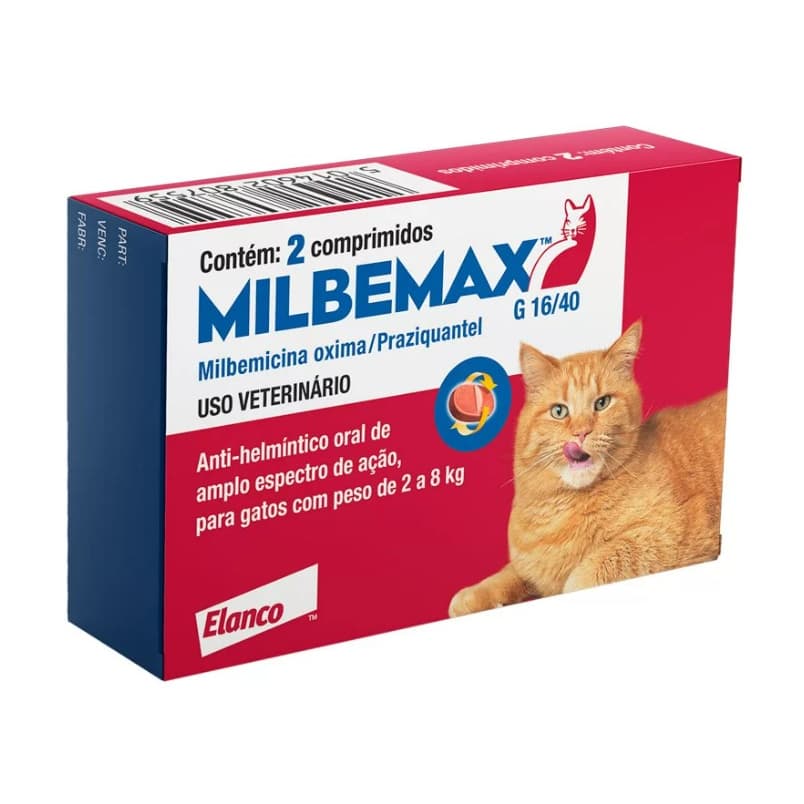 Vermífugo Milbemax FC para Gatos de 2 a 8kg Elanco