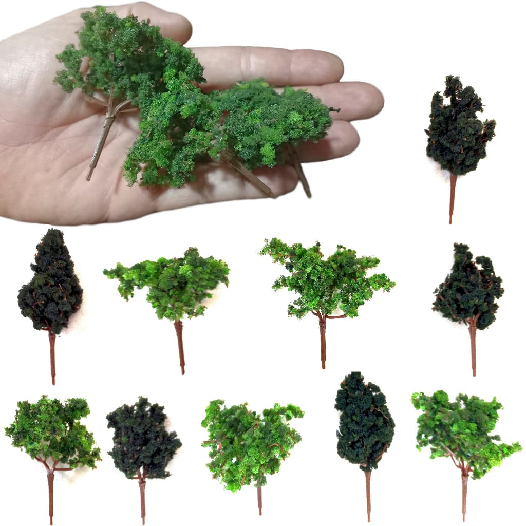 Kit com 05, 10 ou 20 Arvores Miniatura 9cm para Maquetes e Dioramas