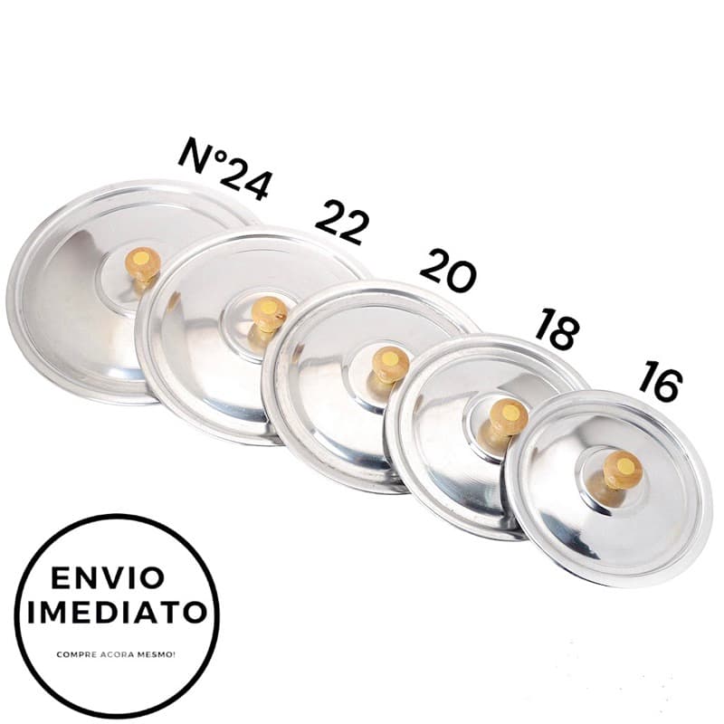 🥇5 Tampas Para Panelas De Alumínio Universal/Industrial padrão N°  16/18/20/22/24