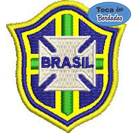 Patch Bordado Brasão do Brasil futebol 6x5,5cm Cód.5384