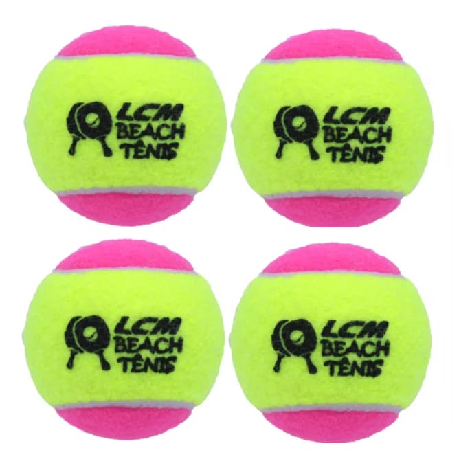 KIT 4 Bolas Beach Tennis Bolinha Tênis Praia LCM