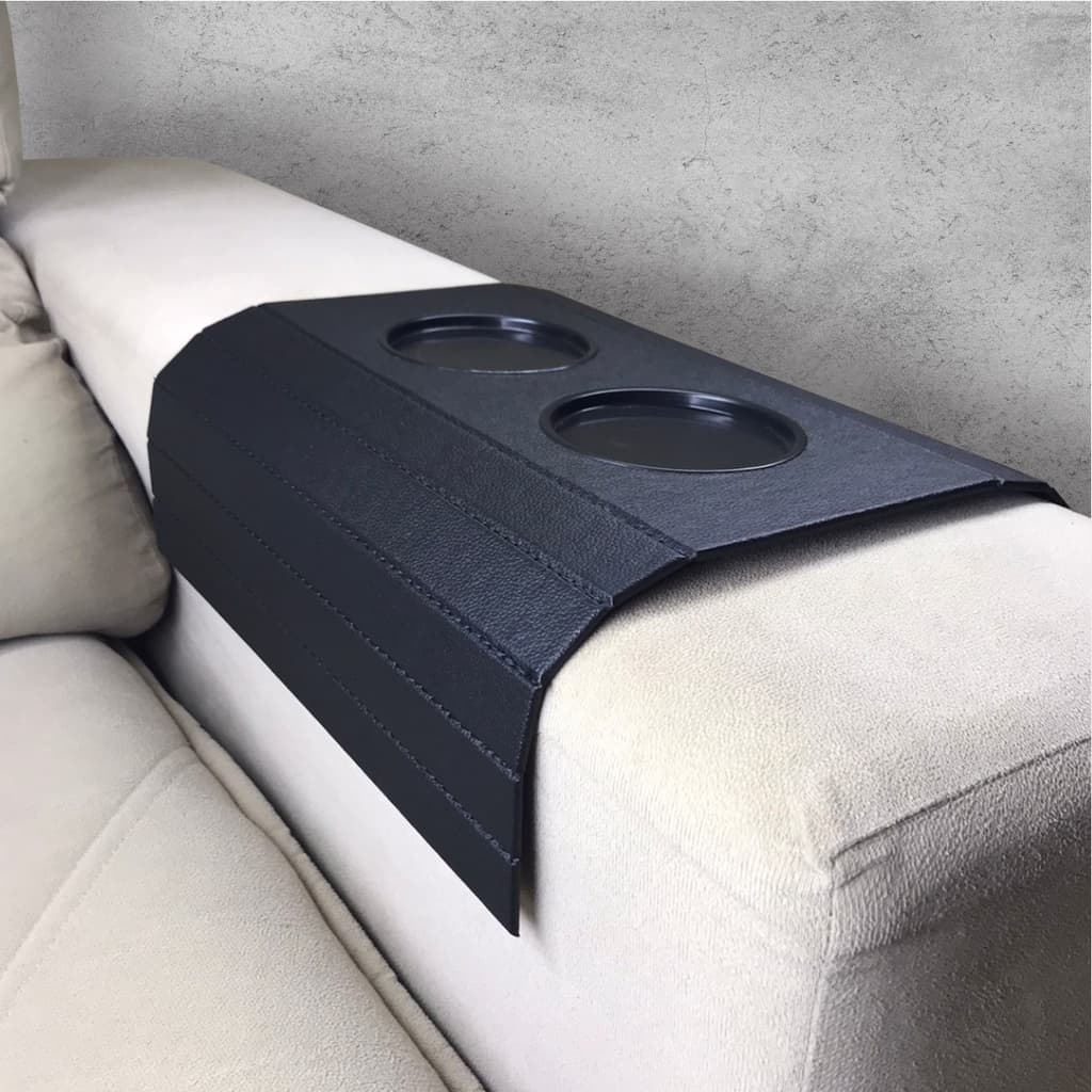 Bandeja Esteira Flexível Apoio Braço de Sofá em Tecido com Porta Copos e SEM Porta Controles