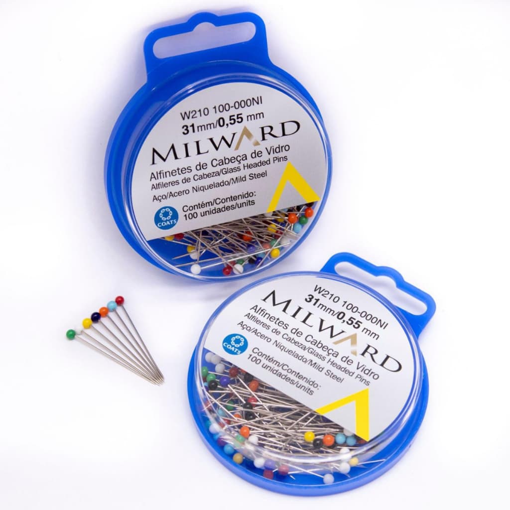 ALFINETE CABEÇA DE VIDRO C/100UN CORRENTE