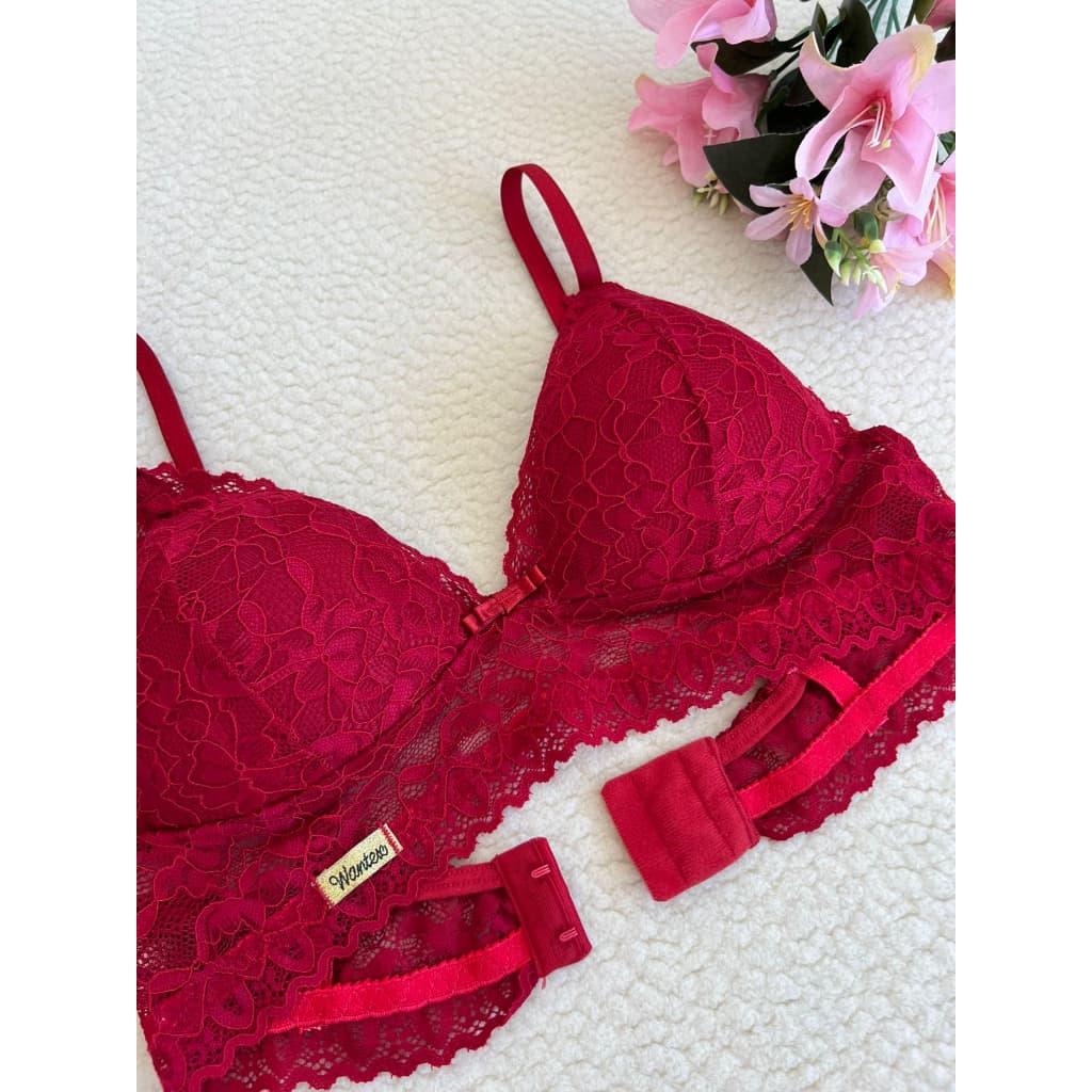 Sutiã Vanessa Com Bojo Sem Aro Renda Alça Regulável