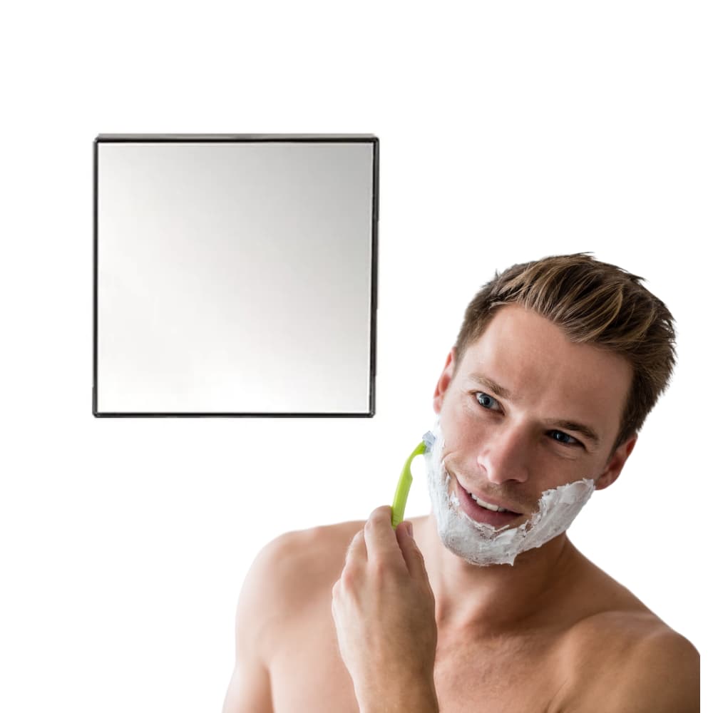 Espelho Quadrado Ventosas Box de Banheiro para Fazer a Barba e Maquiagem Sem Parafusos
