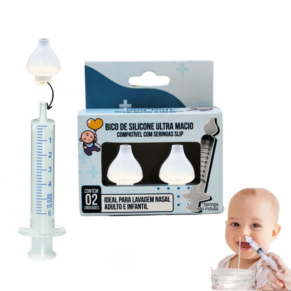 Bico de Silicone Para Lavagem Nasal Modelo Slip