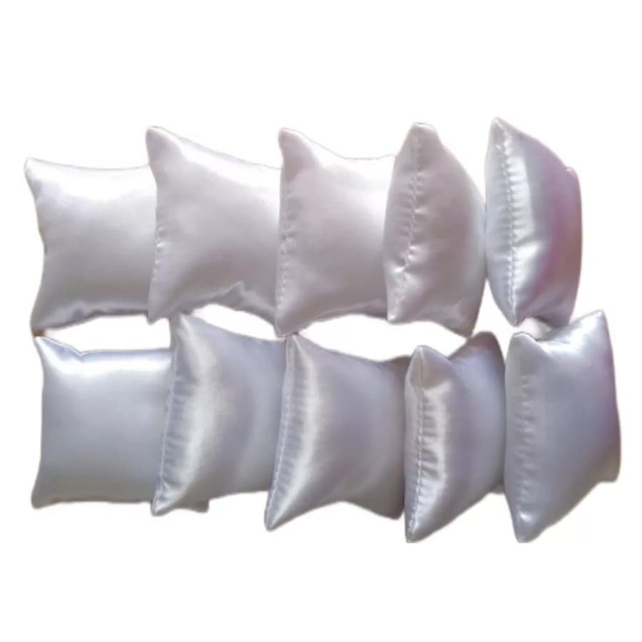 Kit com 10 Almofadinhas Casamento, Semi Joias, Pulseiras, Lembrancinhas Cetim