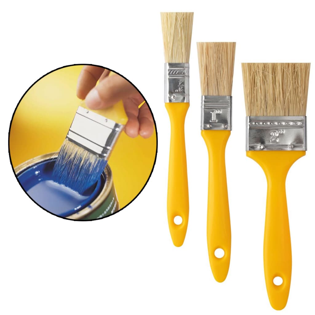 Kit 3 Pincel Trincha Cerdas Naturais para Pintor Multiuso