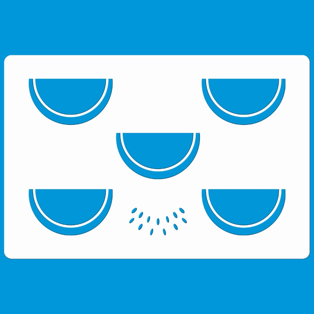 Stencil 12 X 8 MINI MELANCIA LUA Molde Vazado Pintura Tecido Mdf Madeira Parede Camiseta Pano Prato