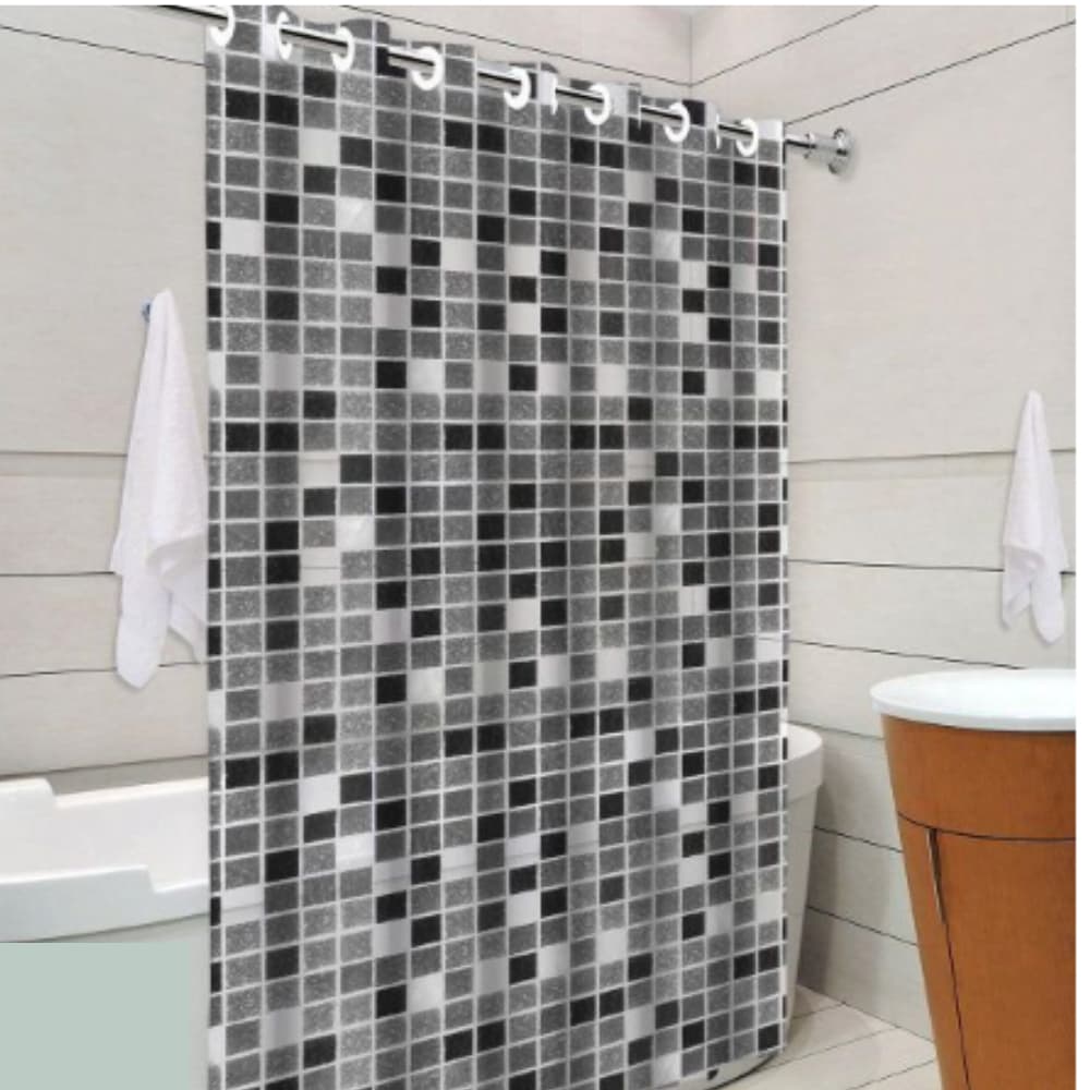 Cortina de Chuveiro Banheiro Box PVC com Ilhos Anti Mofo - Pastilha