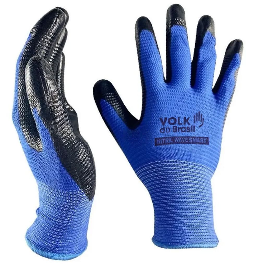 Luva Multitato Revestida com Látex Nitrílico Wave Smart - Volk do Brasil