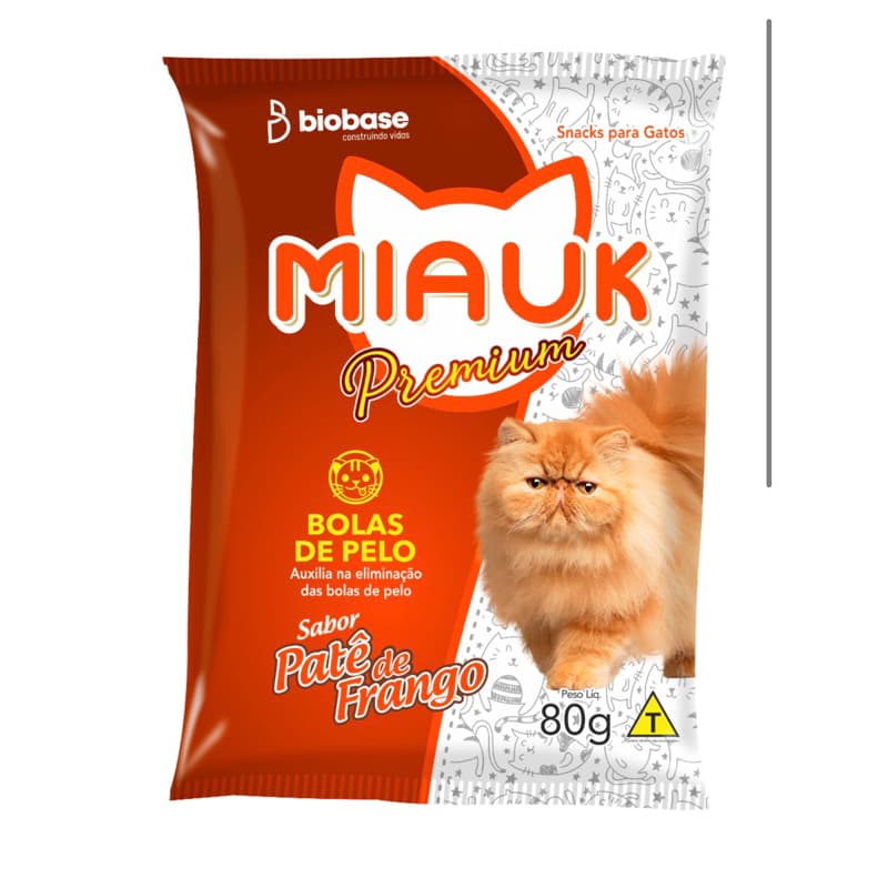 Petisco para gatos Miauk Anti Bola De Pelo 80g Cx 12 Unidades