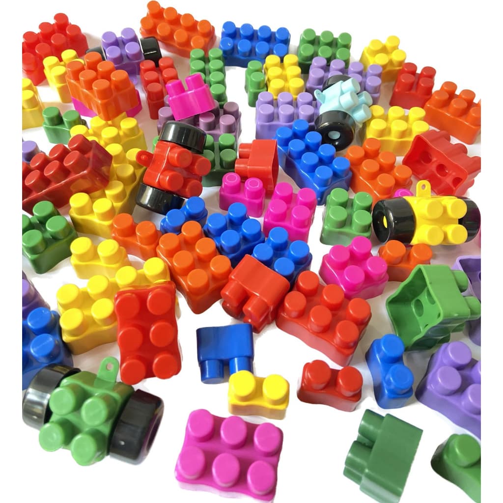 168 peças de multiblocos + rodinhas super coloridas monta monta infantil