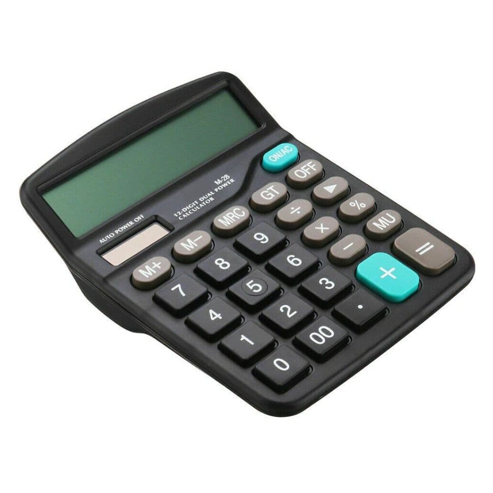 Calculadora Grande de Mesa Escritório Visor Grande 12 Dígitos