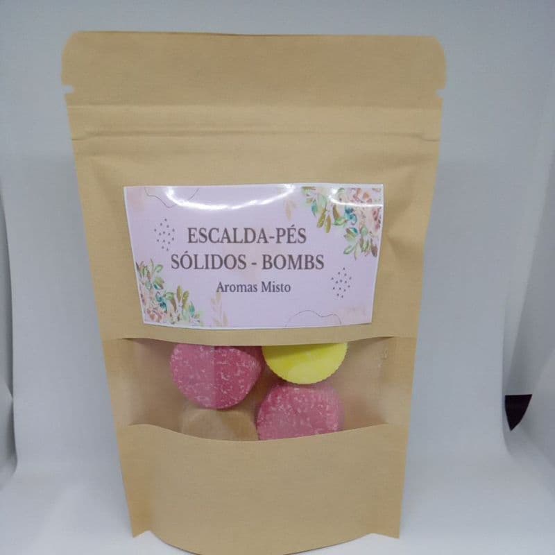 Pastilha Efervescente/Escalda Pés/Bath Bombs/Natural de Lavanda e Jasmim/Sachê com 6 pastilhas de 10 gramas.