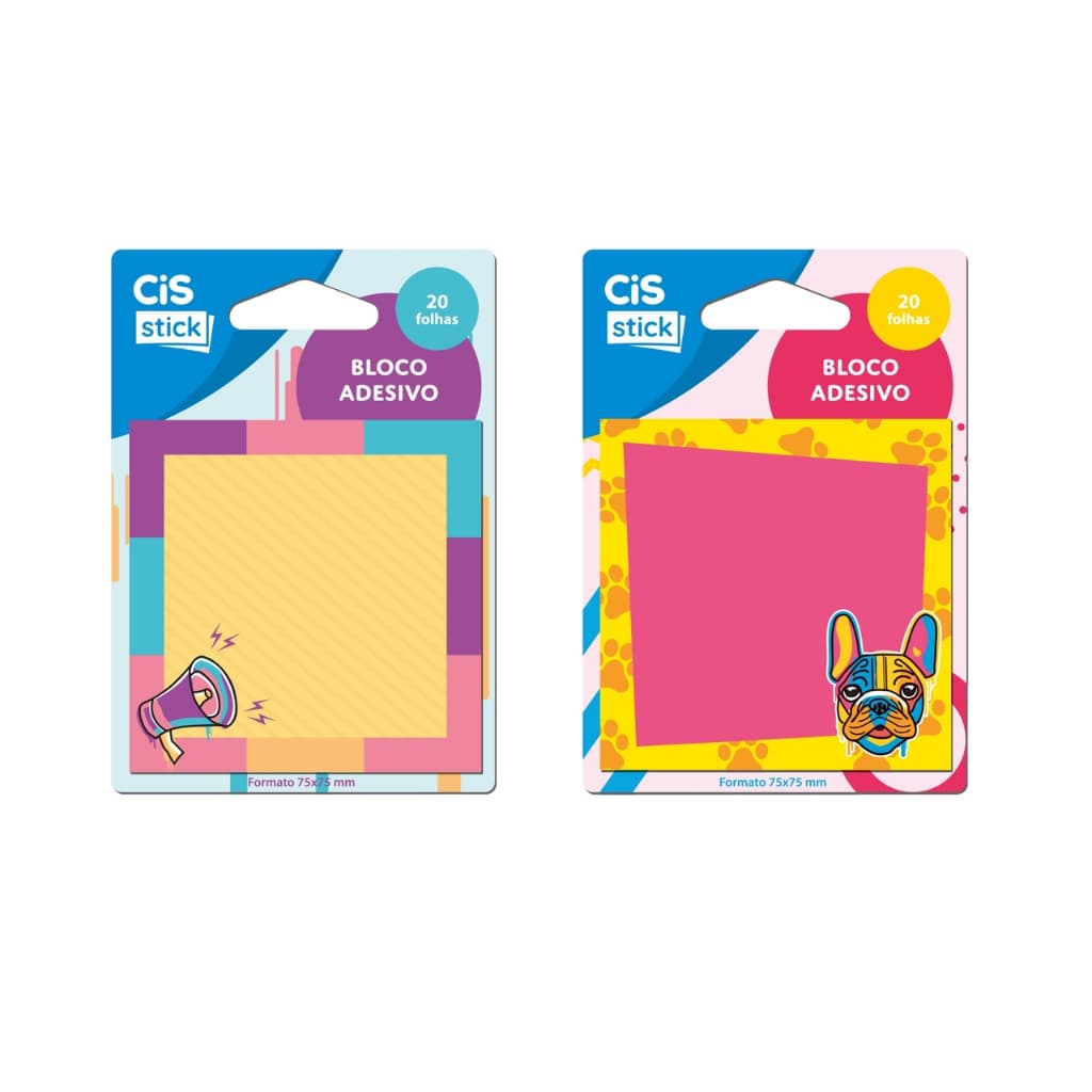 Bloco Adesivo Kraft Places 75x75 mm  com 20 folhas - CIS