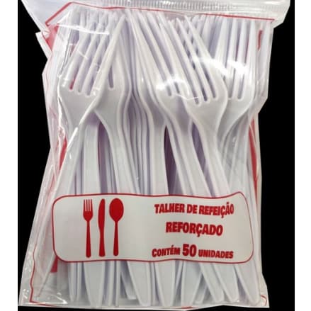 50 ou 100 Unidades de Garfo Descartável Reforçado Para Refeição