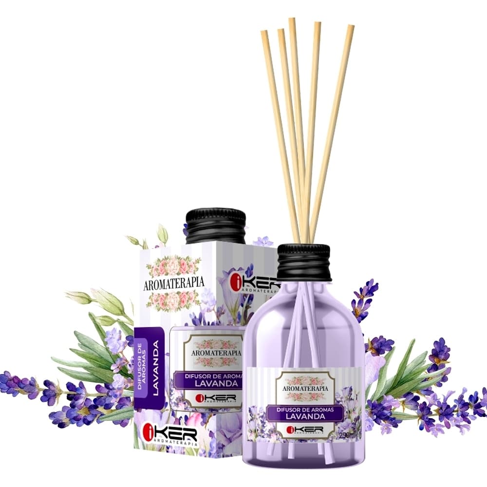 Difusor e Aromatizador de Ambientes Aromaterapia iKer 250ml - Diversas Fragrâncias