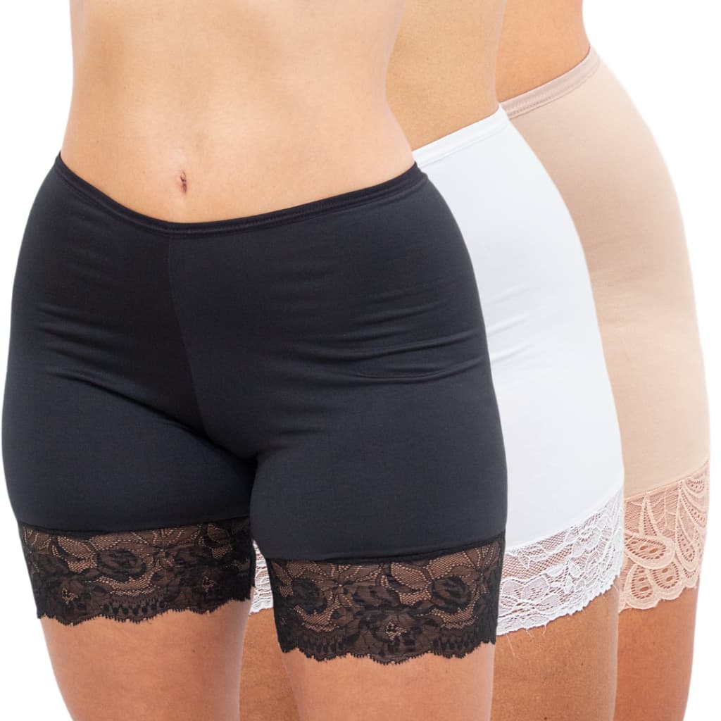 Kit 3 Anágua Shortinho Íntimo Segunda Pele Conforto Lingerie Modeladora Short Para Saia E Vestido