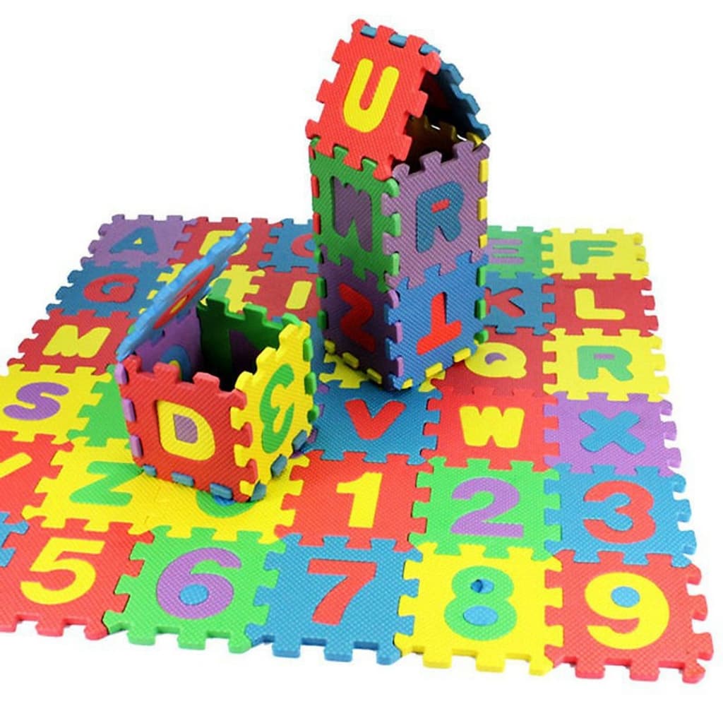 Tatame De EVA Educativo Infantil Numeros e Letras Brinquedo C/36 Peças