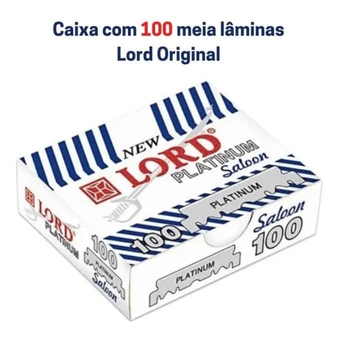 Lord 100 Lâminas Para Barba Platinum - Meia Lâmina Original Alta Qualidade