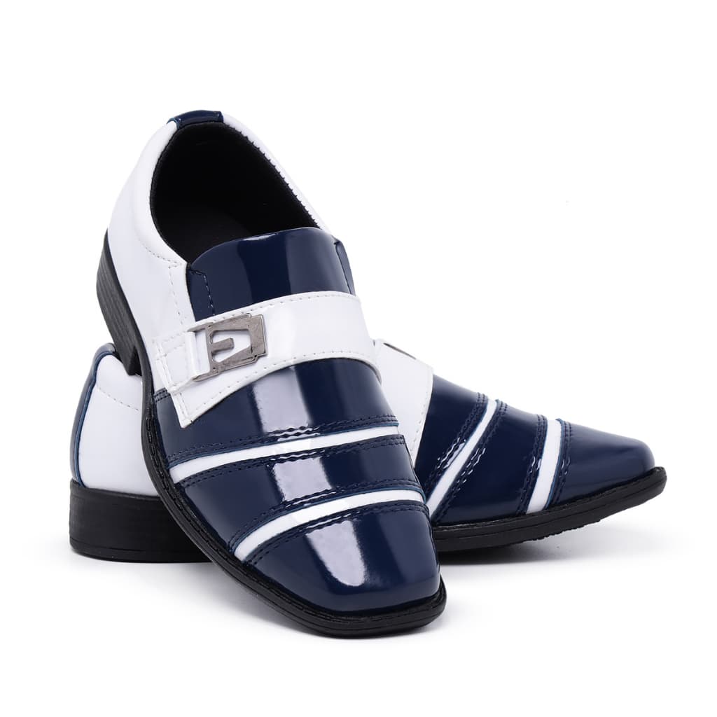 Sapato Social Infantil Masculino 443 Cores Variadas Pajem Conforto Estilo Italiano Bico Quadrado