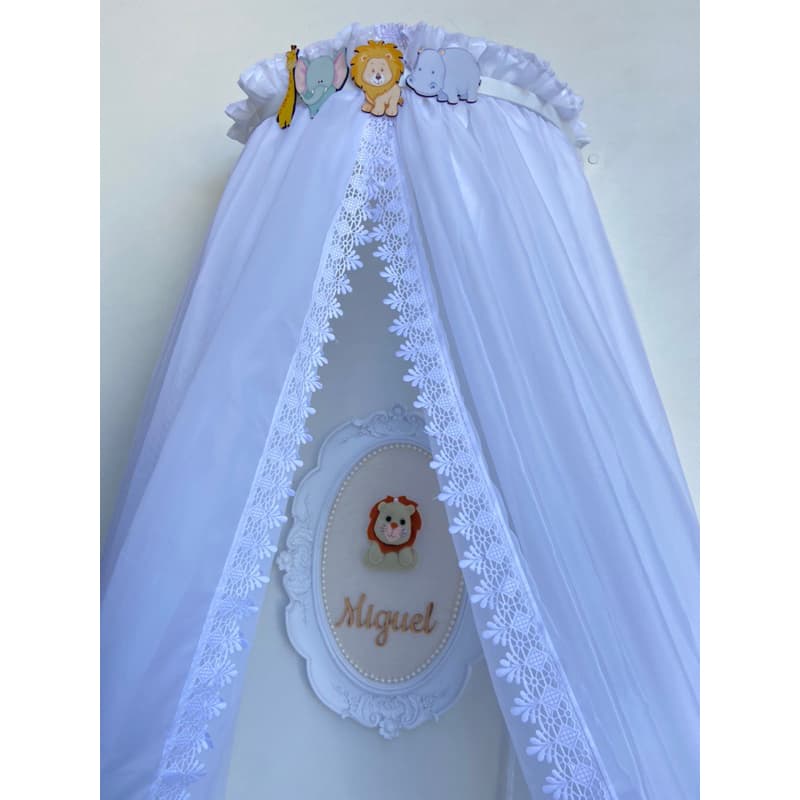 Dossel Safari Com Mosquiteiro Em Voil