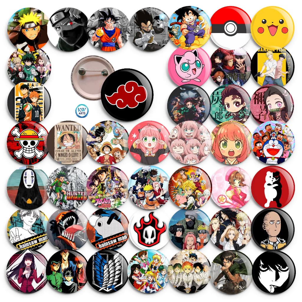 Kit 10 Botons 3,5cm Animes - Vc escolhe as imagens do catálogo- Broche - Bottons