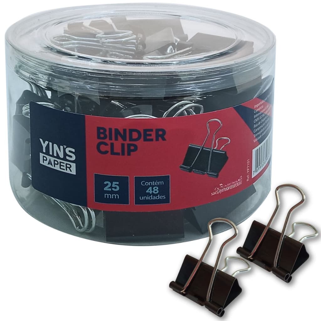 Prendedor De Papel Binder Clip 25mm Caixa Com 48 Unidades