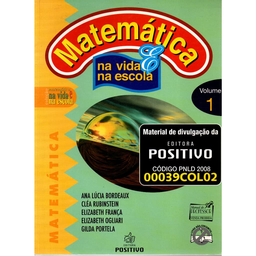 Livro Matemática, Na Vida E Na Escola, Volume 1, Livro Do Professor, Ana Lúcia Bordeaux