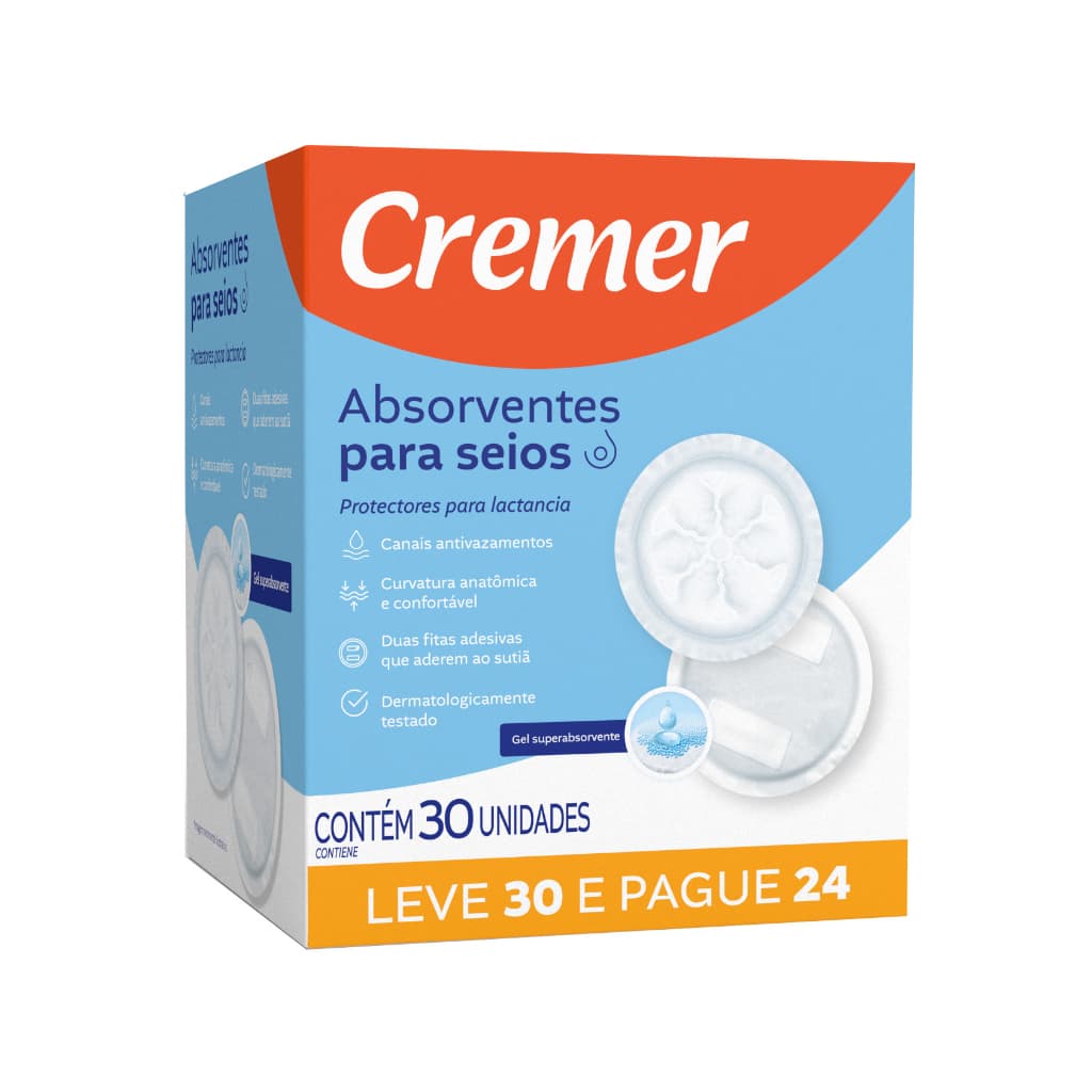 Absorvente de Seios Cremer 30und